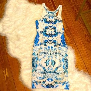 AU 8/US4 blue print midi dress